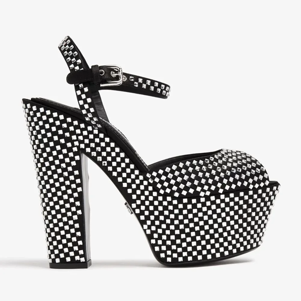 Dolce Gabbana Crystal-embellished platform sandals size 39